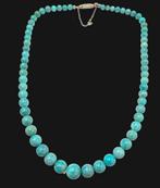 Prachtige  Kralen Ketting met Zilveren Slot, ., Zo goed als nieuw, Larimar, Verzenden