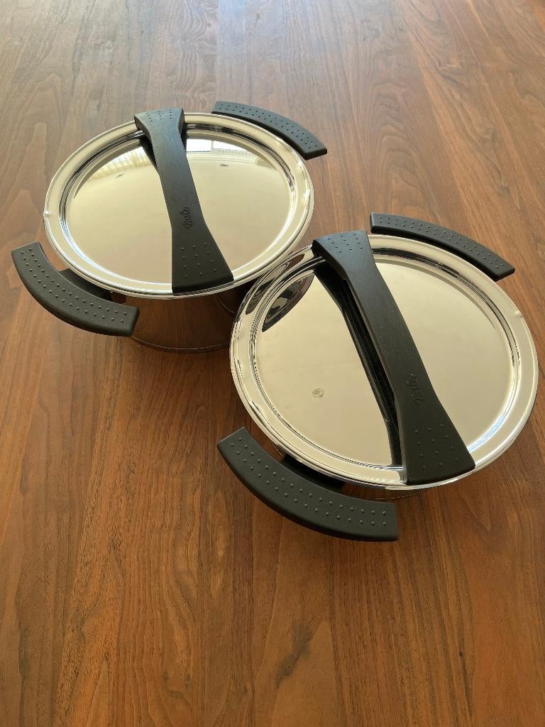 2 hoogwaardige Fissler pannen - Ø 24, Gebruikt, Keramische plaat, Pannenset, Ophalen of Verzenden