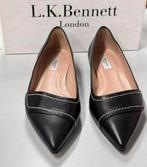 LK Bennett Polly Leather Contrast Stitch Flats schoen hak 37, Schoenen met lage hakken, Zwart, Nieuw, Ophalen of Verzenden