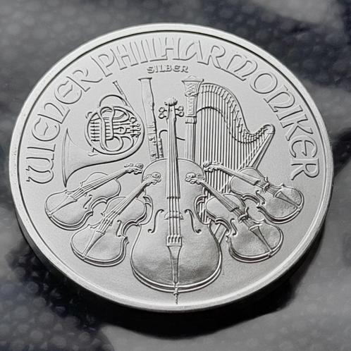 2025 Wiener Philharmoniker 1 oz zilver BU., Postzegels en Munten, Munten | Europa | Euromunten, Losse munt, Overige waardes, Oostenrijk