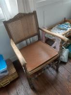 oud stoeltje met webbing, Huis en Inrichting, Stoelen, Ophalen, Gebruikt, Bruin, Eén