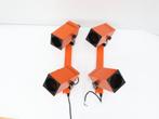 Vintage wandlamp | Spots | Oranje | Kubistisch, Huis en Inrichting, Lampen | Spots, Ophalen, Metaal of Aluminium, ., Zo goed als nieuw