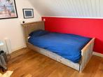 Steigerhouten bed met lades + lattenbodem, Huis en Inrichting, Slaapkamer | Bedden, Ophalen, Zo goed als nieuw, Eenpersoons, Steigerhout