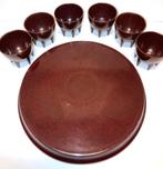 Bakeliet Set 6 Eierdopjes op Onderschaal, Antiek en Kunst, Verzenden