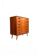 Vintage XL teakhouten ladekast, Olholm Møbelfabrik ‘60, Huis en Inrichting, Kasten | Ladekasten, 100 tot 150 cm, 100 tot 150 cm