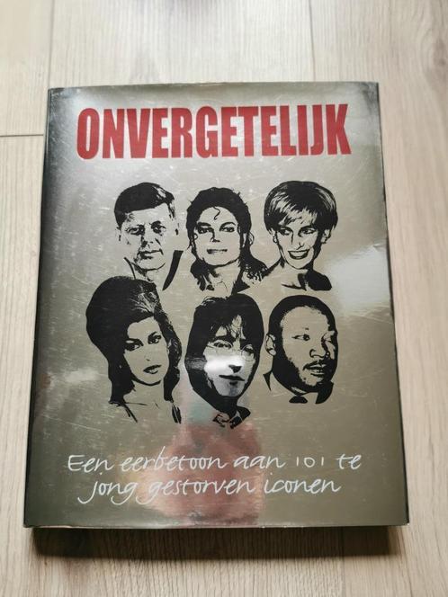 Boek onvergetelijk een eerbetoon aan 101 iconen, Boeken, Film, Tv en Media, Zo goed als nieuw, Personen, Ophalen of Verzenden