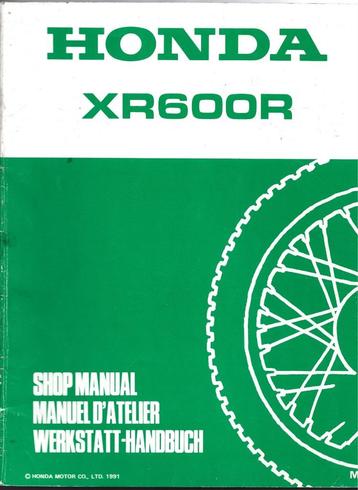 Honda XR600 R Addendum shop manual (7967z) motor beschikbaar voor biedingen