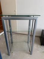 Tv meubel met glasplaten, Ophalen, Gebruikt, Glas, 25 tot 50 cm