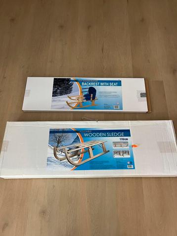 Houten Kinderslee met Rugleuning - Nieuw slechts 1x gebruikt beschikbaar voor biedingen