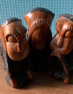 Art Deco houten aapjes horen zien zwijgen Amsterdamse School, Antiek en Kunst, Ophalen of Verzenden
