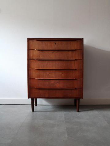 Vintage Deense ladekast in teak beschikbaar voor biedingen