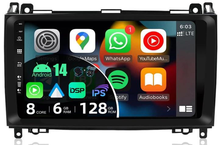 Android 14 Autoradio mercedes, Auto diversen, Autoradio's, Zo goed als nieuw, Ophalen of Verzenden
