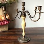 Kandelaar voor 5 kaarzen - koper - 4 armen Hoogte 35 cm, Overige kleuren, Ophalen of Verzenden, Zo goed als nieuw, Kandelaar