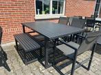 5 delige Aluminium tuinset, in de kleur zwart, 5 zitplaatsen, Bank, Aluminium, Ophalen of Verzenden