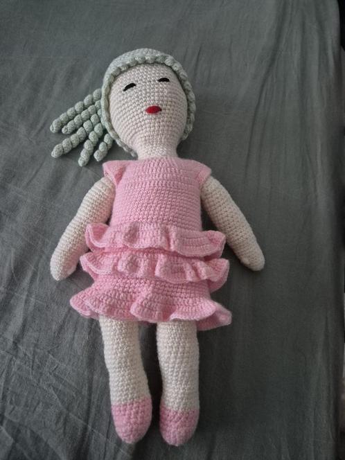 Handgemaakte Pop met Roze Jurkje, Kinderen en Baby's, Kraamcadeaus en Geboorteborden, Nieuw, Kraamcadeau, Ophalen of Verzenden