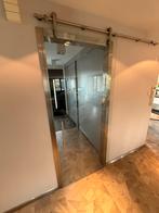 Glazen schuifdeur incl. RVS rails, Ophalen, Zo goed als nieuw