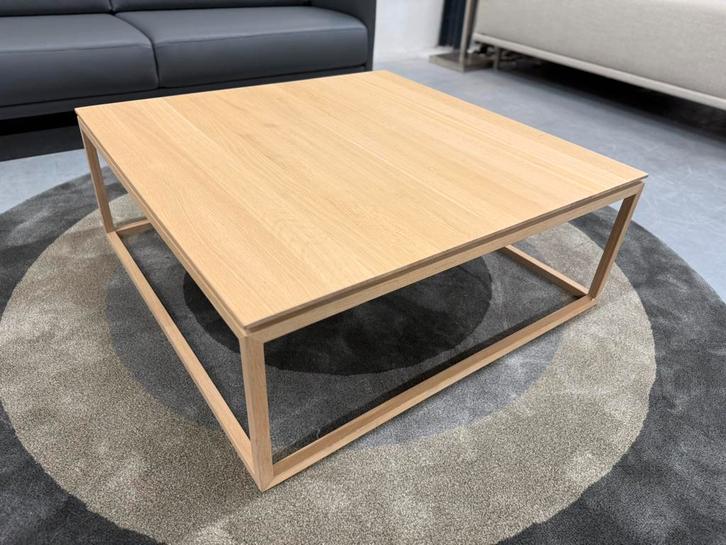 Nieuw Kluskens Frame Salontafel Eiken hout 100x100xH38, Huis en Inrichting, Tafels | Salontafels, Nieuw, Minder dan 50 cm, 50 tot 100 cm
