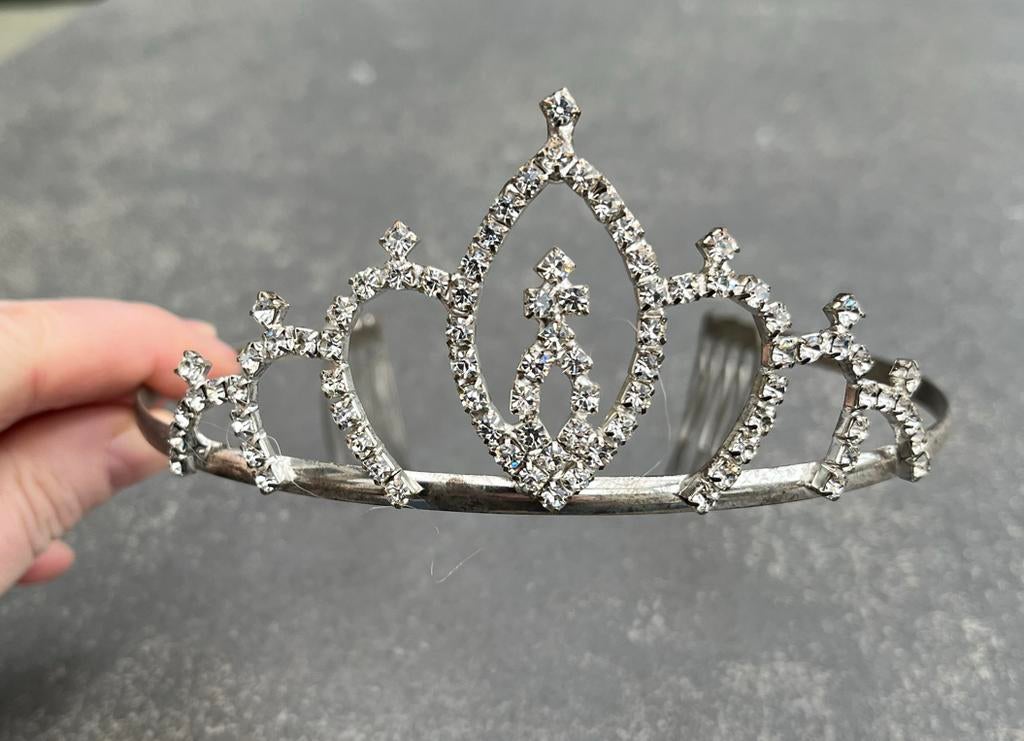 Prinsessen diadeem met strass steentjes, Ophalen of Verzenden, Zo goed als nieuw
