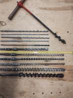 11 zware steenboren (tot 40 mm) en handboor voor hout, Doe-het-zelf en Verbouw, Gereedschap | Handgereedschap, Gebruikt, -, Ophalen of Verzenden