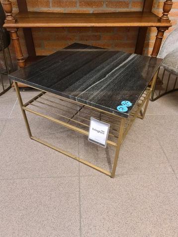 Nieuwe livingfurn salontafel marmer messing 55x55x40cm €75 beschikbaar voor biedingen