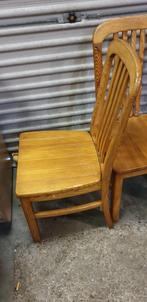 Stoelen, retro, van massief grenenhout met spijlen, 4 stuks, Antiek en Kunst, Ophalen of Verzenden