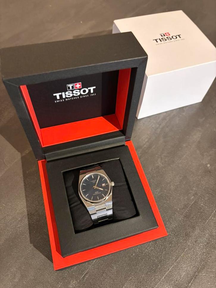 Tissot prx powematic 40mm, Sieraden, Tassen en Uiterlijk, Horloges | Heren, Zo goed als nieuw, Overige merken, Staal, Ophalen