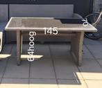 Tuintafel rotan met glas, Tuin en Terras, Tuintafels, Ophalen, Gebruikt, Rechthoekig, Overige materialen