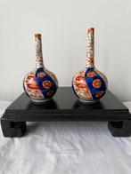 Twee antieke Imari pijpvaasjes Meji periode Japans, Antiek en Kunst, Antiek | Vazen, Ophalen of Verzenden