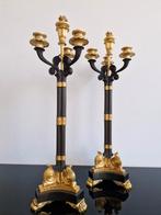 Thomire & Cie, En groot stel verguld bronzen kandelaars, Antiek en Kunst, Ophalen of Verzenden, Koper of Brons