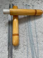 Houten breinaaldenkoker met breinaalden, vintage, brocante, Ophalen of Verzenden, Nieuw, Breien