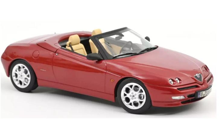 Alfa Romeo Spider 1999 ROOD met. schaal 1:18 NOREV R. 187854, Hobby en Vrije tijd, Modelauto's | 1:18, Nieuw, Auto, Norev, Verzenden