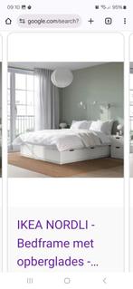 Nordli IKEA bed 160x00cm, Huis en Inrichting, Slaapkamer | Bedden, Ophalen, Gebruikt, Wit, Tweepersoons