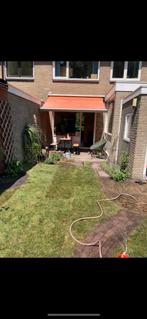 Oranje electrisch zonnescherm 3 meter breed, Ophalen, Gebruikt, Overige typen, Elektrisch