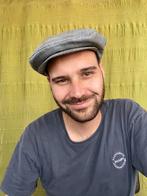 Vintage flatcap / franse pet / unisex / grijs / maat 56 /, Kleding | Heren, Hoeden en Petten, Vintage, Ophalen of Verzenden, Gedragen