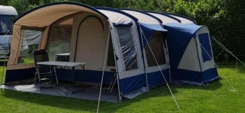Grote 5 persoon tent Linden 420 incl. Tentkeuken en tapijt, Caravans en Kamperen, Tenten, Zo goed als nieuw, Ophalen