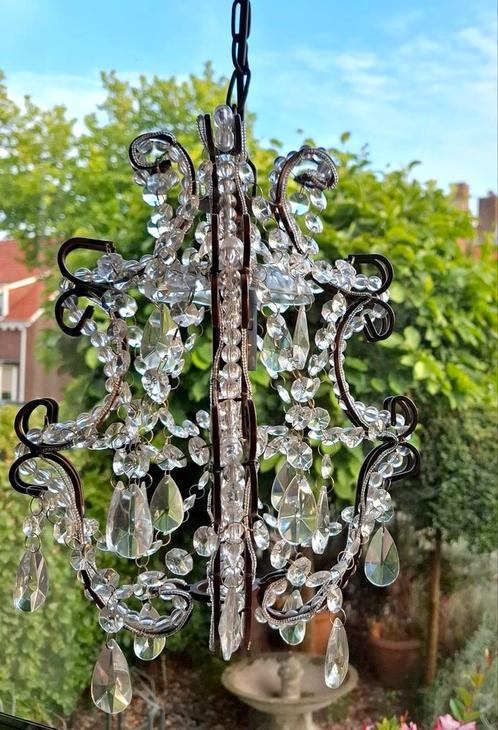 Klassiek hanglampje/"Kroonluchter"/Pegels/Nieuw., Huis en Inrichting, Lampen | Kroonluchters, Zo goed als nieuw, Glas, Kunststof