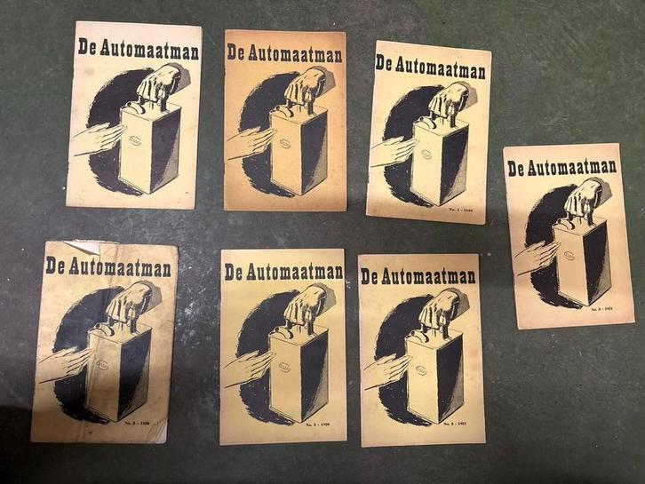 Vintage 'De Automaatman'  Esso blad, Verzamelen, Merken en Reclamevoorwerpen, Gebruikt, Reclamebord, Ophalen of Verzenden