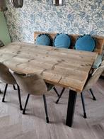 Eettafel met klepbank en stoelen, Ophalen, Gebruikt, 50 tot 100 cm, Landelijk