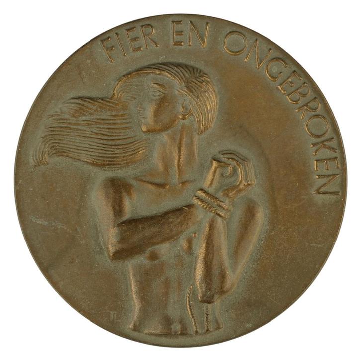 Penning VPK 1947 Titus Leeser : Japanse Vrouwenkampen, Postzegels en Munten, Penningen en Medailles, Brons, Nederland, Verzenden