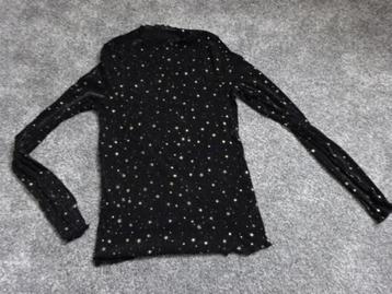 Zwarte top met gouden sterren / één maat (S t/m L) / NIEUW beschikbaar voor biedingen