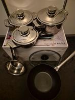 Berghoff drie pannen , kookpan en wok. Zie foto's, Huis en Inrichting, Keuken | Potten en Pannen, Ophalen of Verzenden, Zo goed als nieuw