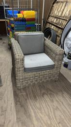 Rotan fauteuil met kussens, Gebruikt, Minder dan 75 cm, Riet of Rotan, Ophalen of Verzenden