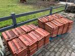 Rode Vlakke Mulden Dakpannen, Doe-het-zelf en Verbouw, Dakpannen en Dakbedekking, Ophalen, Gebruikt, Steen of Klei, 15 m² of meer