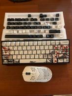 Meganisch toetsenbord 60% - zwart&witte keykaps+muis, Computers en Software, Toetsenborden, Logitech, Nieuw, Ophalen of Verzenden