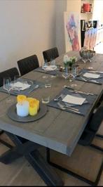 Robuuste Steigerhouten Eettafel met Stalen Onderstel, Huis en Inrichting, Tafels | Eettafels, Ophalen of Verzenden