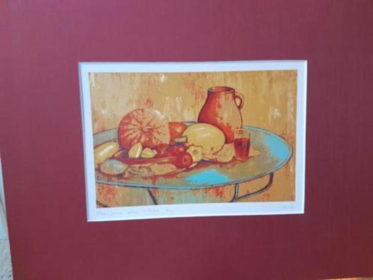 litho Kees van der Vlies 1992 stilleven epreuve d'artiste, Antiek en Kunst, Kunst | Litho's en Zeefdrukken, Ophalen