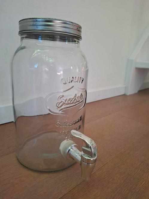 Grote glazen limonade tap, 3L, Huis en Inrichting, Woonaccessoires | Stolpen, Gebruikt, Ophalen