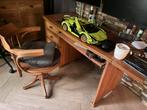 Leuk bureau met stoel en verlengstuk, Ophalen of Verzenden, Zo goed als nieuw, 4 tot 6 stoelen