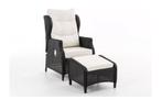 Lounge incl. voetenbank - Tuinstoel - buitenloungestoel, Ophalen of Verzenden, Nieuw, Rotan, Verstelbaar