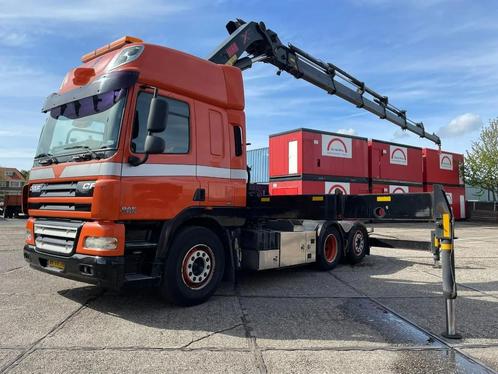 DAF CF 85 Cf85 with hiab 477 E6 hipro laadkraan crane, Auto's, Vrachtwagens, Bedrijf, Te koop, DAF, Diesel, Euro 5, Handgeschakeld